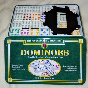 Double 12 / Jumbo Color Dot Dominoes SET ⭐ By Woodbridge Collection ⭐ NEW